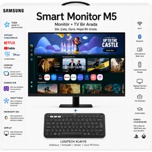 Samsung 27 Inç Tizen Smart Full Hd 60 Hz 4 Ms Wi-Fi Bluetooth Dahili Hoparlörlü LED Ekran 1920 x 1080 Çözünürlük + Klavye