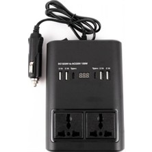 Tastech 12V - 24V 220V/150W Voltaj Dönüüştürücü 4xusb 2xtype-C Invertör Otomatik LED Ekran