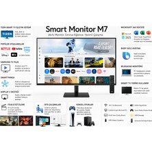 Samsung 4K Ultra Hd HDR10 Monitör 109 Ekran 43" Wi-Fi Bağlantı Smart Slim Monitör- Tv