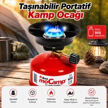 Nzb Kamp Ocağı Portatif Taşınabilir Çakmak Gazlı Kırmızı Mini Ocak Doğa Piknik Kamp Kullanım