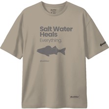 Balıkçılık Temalı Tişört - Salt Water Heals Everything