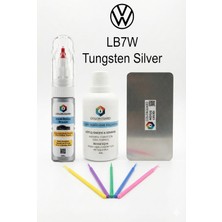 Colorguard Volkswagen LB7W Tungsten Silver Iğneli ve Fırçalı 2 Si 1 Arada Rötuş Boyası Yüzey Temizleme Solüsyonu Profesyonel ve Çapaksız Rötuş Çeliği 5'li Uygulama Çubuğu Seti