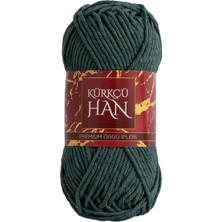 Kürkçü Han Çam Yeşili Pamuklu Makrome Punch Amigurumi Örgü İpi 100GR Yumuşak ve Dayanıklı