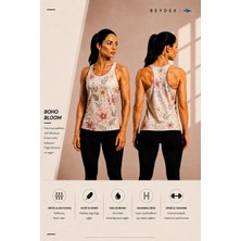 Beydex Bisiklet Yaka Desenli Sıfır Kollu Standart Kalıp Kadın Spor Atlet