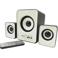Tastech D23 Ses Sistemi FT-202BT 2+1 Ses Sistemi Kumandalı Bluetooth Hoparlör Tv/pc/telefon Uyumlu USB Speaker Fm Radio Kart Okuyucu 3.5mm Jack Girişli USB Beslemeli Speaker