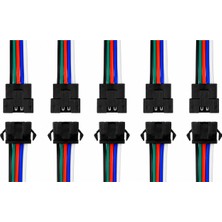 Ledarmy 5 Pin Kilitli Konnektörlü Kablo Takımı Erkek Dişi RGB RGBW LED Şerit Bağlantı Kablosu 5 Pin LED Soket Konnektör