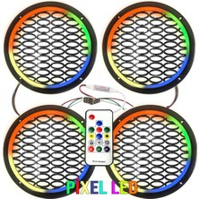 Poke Piksel Ledli Animasyonlu 16 cm Midrange Hoparlör Kapak 4 Adet 358 Mod Kumandalı Animasyonlu