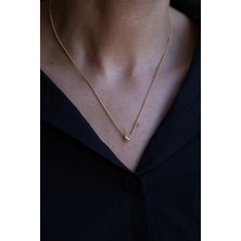 Yenigün Kuyumculuk 14 Ayar Altın Badem Taşlı Hasır Zincir Set ZSM010