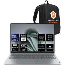 Lenovo Thinkbook 16 G8 Ial Core Ultra 5 225U 64GB Ram 512GB SSD 16" Wuxga (1920X1200) 60Hz IPS Freedos 21SK007VTXP338 Notebook + Per4 Çanta