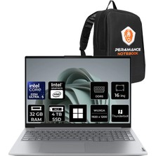 Lenovo Thinkbook 16 G8 Ial Core Ultra 5 225U 32GB Ram 4tb SSD 16" Wuxga (1920X1200) 60Hz IPS WIN11 Home 21SK007VTXP323 Notebook + Per4 Çanta