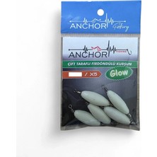 Anchor Çifttaraflı Fırdöndülü Glow Kurşun 15 gr 5 Li Paket