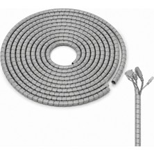 Microcase Spiral Kablo Kanalı Kablo Düzenleyici Toplayıcı 35MM Genişlik 3 Metre Uzunluk Gri AL5473