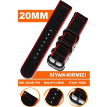 Cobra Samsung Galaxy 4 5 5 Pro 6 40MM-42MM-44MM-46MM Kasa Uyumlu 20MM Premium Nato Kumaş Tekstil Saat Kordonu Kayışı F39XWDB-BR