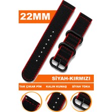 Cobra Samsung Gear S3 Classic / Frontier Uyumlu 22MM Premium Nato Kumaş Tekstil Saat Kordonu Kayışı F39XWDB-BR