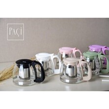 Empressco Şeffaf Cam Demlik 700 Ml, Zarif Pembe Renk, Çay Demleme Seti