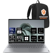Lenovo Thinkbook 16 G8 Ial Core Ultra 5 225U 96GB Ram 512GB SSD 16" Wuxga (1920X1200) 60Hz IPS WIN11 Pro 21SK007VTXP350 Notebook + Per4 Çanta