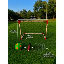 Masal Oyuncak Ahşap Futbol Kalesi (Mini futbol topu + pompa + sabitleme telleri )