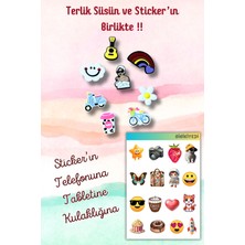 Birikiyedi 8'li Set Jibbitz Terlik Süsü Çiçek,bisiklet,motor,kahve