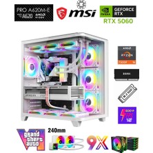 Zeiron Mirage X50 White AMD Ryzen 5 7500F-MSI A620M-B/ Geforce RTX 5060 X2 Ice/1TB M.2/16GB DDR5 Sıvı Soğutmalı Beyaz-Oem Oyuncu Paket
