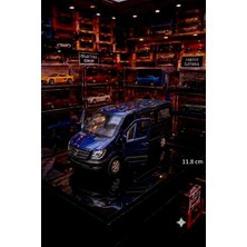 Oyuncak Sahili Mercedes Benz Sprinter Panelvan Koltuklu 11.8 cm Orjnal Diecast Metal Kapıları Açılır Çekbırak Metalik Mavi