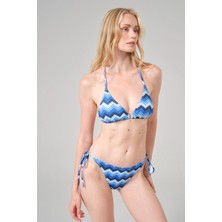 Ales Butik Alesbutik Dalga Desenli Bağlamalı Üçgen Bikini Takımı
