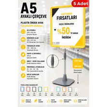 Raf Sanatı 5 Adet - A5 Ayaklı Çerçeve Seti Plastik Ördek Ayak Teleskopik Boruluetiketliği Yönlendirme Levhası Menü Panosu Sarı