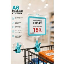 Raf Sanatı A6MANDALLI Etiketlik | Sepet Raf Askılıketiketi Çerçeveli Market Mağaza Turkuaz