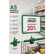 Raf Sanatı A5 Mandallı Etiketlik |sepet Raf Askılıketiketi Çerçeveli Market Mağaza Yeşil