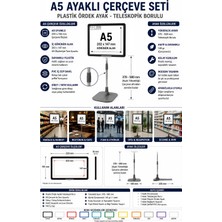 Raf Sanatı A5 Ayaklı Çerçeve Seti Plastik Ördek Ayak Teleskopik Boruluetiketliği Yönlendirme Levhası Menü Panosu Siyah