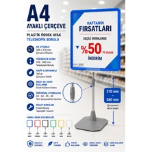 Raf Sanatı A4 Ayaklıetiketlik Teleskopik Borulu Çerçeve Etiketlik Yönlendirme Levhası Menü Panosu Mavi