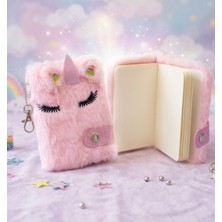 Elit Pembe A7 Peluş Mini Defter ANAHTARLIK