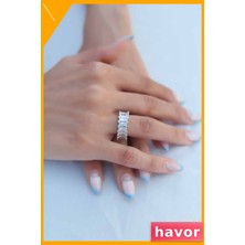 Havor Zirkon Taşlı Gümüş Renkli Kadın Yüzüğü