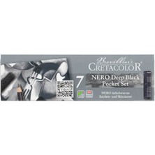 Cretacolor Nero Drawing Set Yağlı Kömür Çizim Seti 7'li Metal Kut