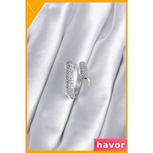 Havor Zirkon Taşlı Kadın Yüzüğü Pirinç Malzeme