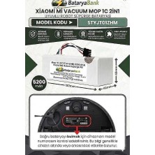 BataryaBank Mi Vacuum Mop 1c STYTJ01ZHM Robot Süpürge Bataryası 14.4V 5200MAH Li-Ion Uyumlu Yüksek Kapasiteli Yedek Pil
