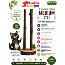 Matatabi Cats 2'li medium Doğal diş fırçası Kedi Çiğneme Çubuğu  Eğlenceli Sakinleştirici doğal Oyuncak