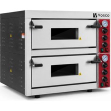Vosco Çift Katlı Pizza Fırını - 12 Pizza Kapasiteli Profesyonel Taş Tabanlı Pizza Fırını
