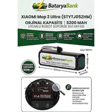 BataryaBank Mi Mop 2 Ultra (STYTJ05ZHM) Uyumlu Robot Süpürge Bataryası 14.4V 5200MAH Li-Ion Yedek Pil