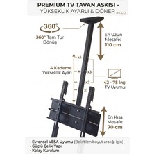 Eranura Axen AX65LEDA71-TNR Tv LCD LED Televizyon Hareketli Tavan Askı Aparatı 