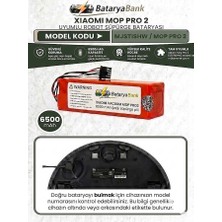 BataryaBank Mi Mop Pro 2 (MJST1SHW) Uyumlu Robot Süpürge Bataryası 14.4V 6500MAH Li-Ion Yüksek Kapasiteli Yedek Pil