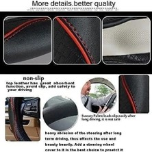 Drs Tuning Direksiyon Simidi Kaplaması, 38 Cm/15 Inç Deri Direksiyon Simidi Kılıfı Iğne ve Iplikle El Yapımı