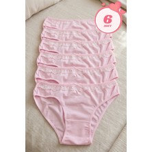 Mataş Kadın 6'lı Paket Dantel Detaylı Pamuklu Bikini Külot Esnek Iz Yapmaz Yumuşak Iç Çamaşırı