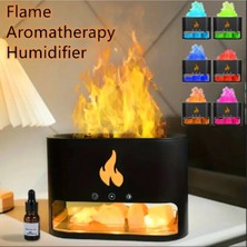 Tastech 3D Alevli Oda Hava Nemlendirici Himalaya Tuzlu Aroma Difizör 250 ml Ultrasonik Koku Cihazı Siyah