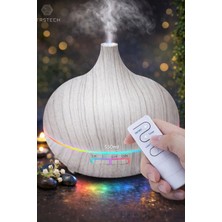 Tastech 550ML Oda Hava Nemlendirici Rgb LED Işıklı Humudifier Zaman Ayarlı Buhar Makinesi Aroma Difiser Gri