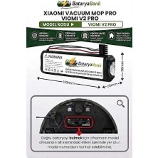 BataryaBank Mi Robot Vacuum Mop Pro / Viomi V2 Pro Uyumlu Robot Süpürge Bataryası 14.4V 3200MAH Li-Ion Yedek Pil