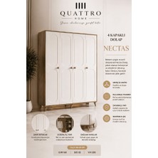 Quattro Home Nectas 4 Kapaklı Dolap – Geniş Iç Hacimli Modern Gardırop