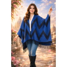 ALDAIYR Kadın Kışlık Çift Taraflı Panço Omuz 140X140