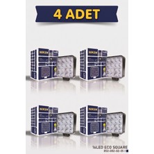 Arvonx 4 Adet Nıken Calısma Lambası Eco Kare 16 Ledlı