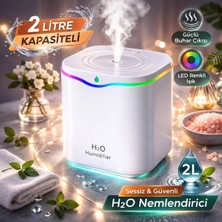 Tastech 2 Litre Oda Hava Nemlendirici Water Drop Humudifier Rgb LED Işıklı Buhar Makinesi Beyaz