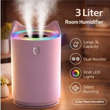 Tastech 3 Litre Oda Hava Nemlendirici Çift Nozul Humidifier Rgb LED Işıklı Buhar Makinesi